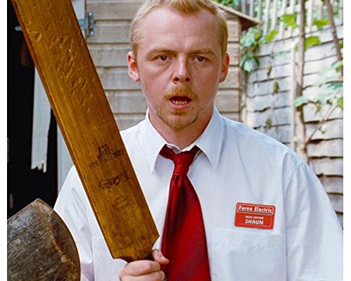 Signed Movie Memorabilia - Autographed Shaun of the Dead cricket bat and and many more movie momentos