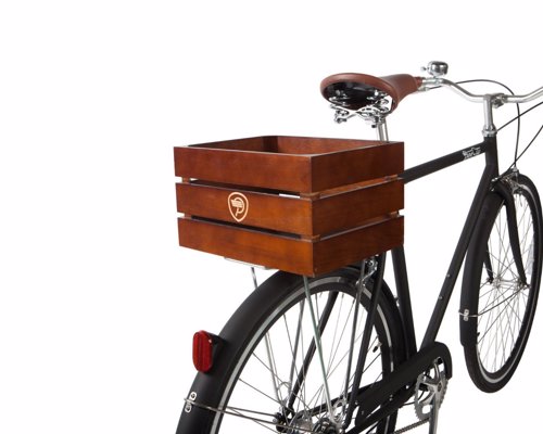 Retro Wooden Bicycle Cargo Crate - Carry your groceries or anything else in retro style as your cruise around town