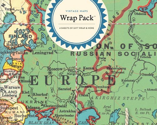 Vintage Maps Gift Wrap Pack - Beautiful paper and gift wrap set for any adventure lover