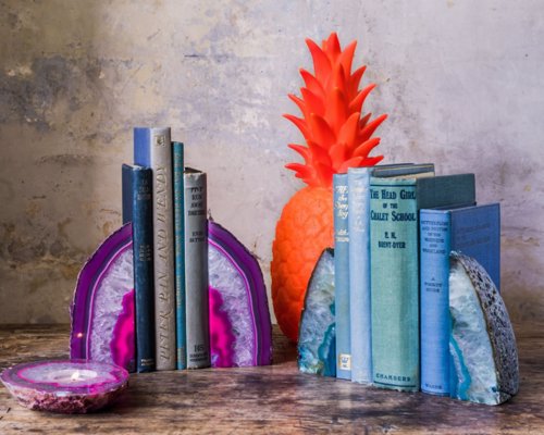 Agate Bookends - Stop the mounds of geology and science books falling off your shelf with these beauties